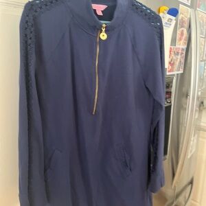 Lilly Pulitzer skipper Navy Long Sleeve dress with zipper
